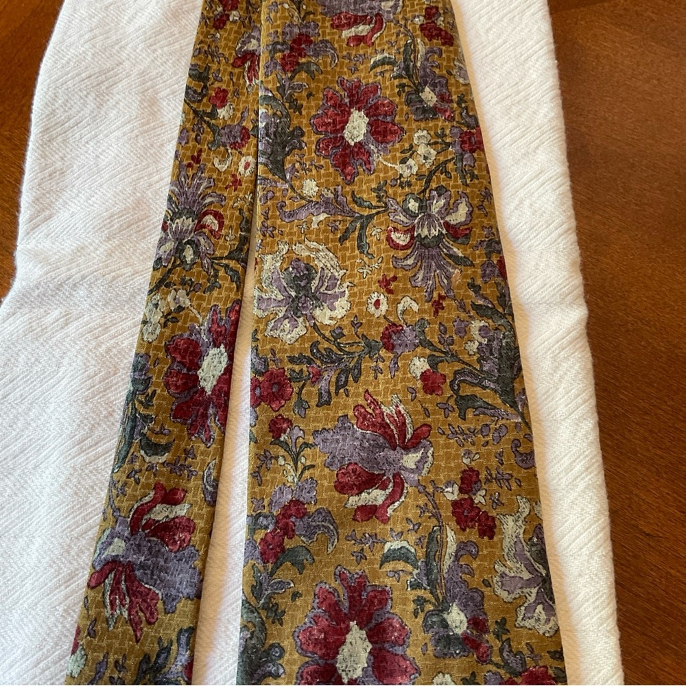 Vintage Christian Dior Monsieur Silk Floral Print Tie - Picture 5 of 8
